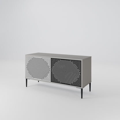 POLYGON ILLUSION Kompakt TV-bänk med 2 dörrar