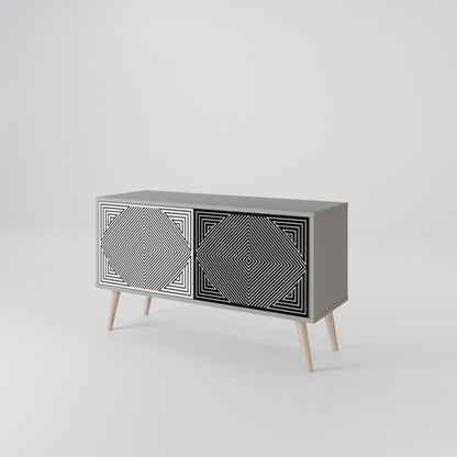POLYGON ILLUSION Kompakt TV-bänk med 2 dörrar
