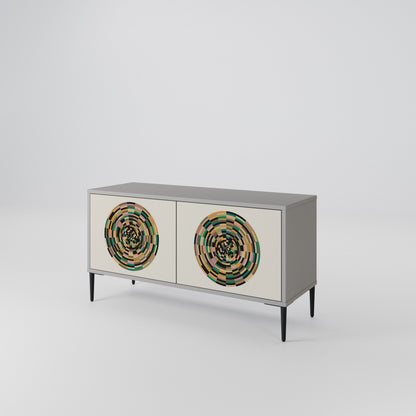 GREEN CIRCLES Kompakt TV-bänk med 2 dörrar