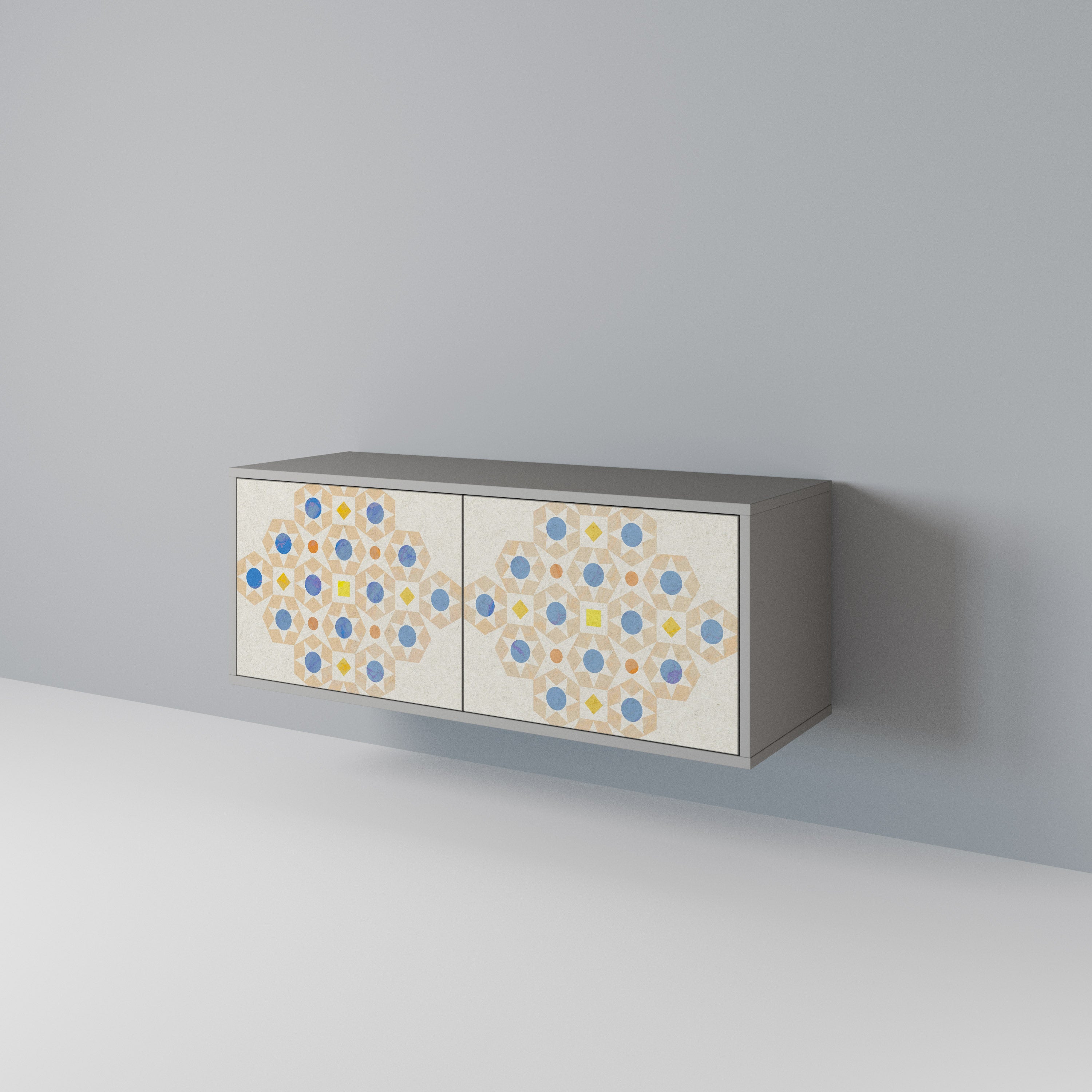 PATTERNED PRISM Kompakt TV-bänk med 2 dörrar