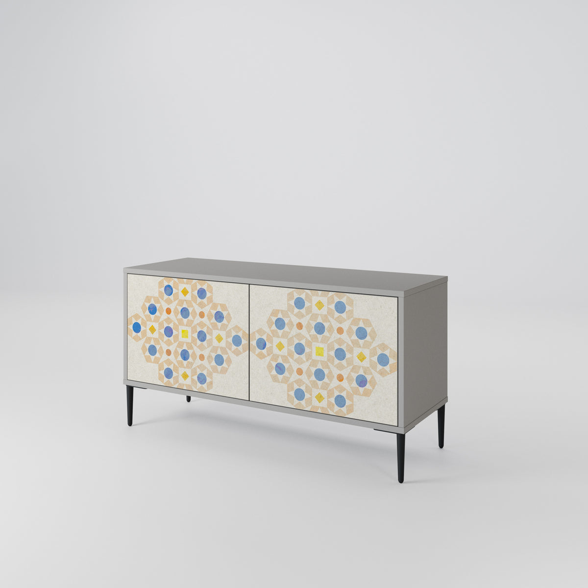 PATTERNED PRISM Kompakt TV-bänk med 2 dörrar