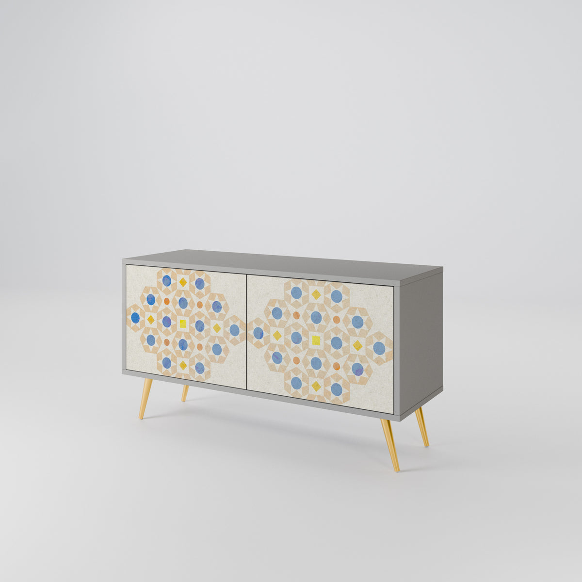 PATTERNED PRISM Kompakt TV-bänk med 2 dörrar