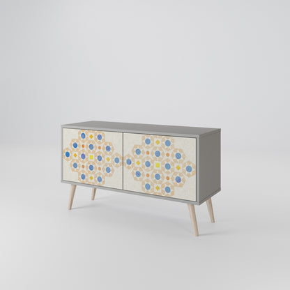 PATTERNED PRISM Kompakt TV-bänk med 2 dörrar