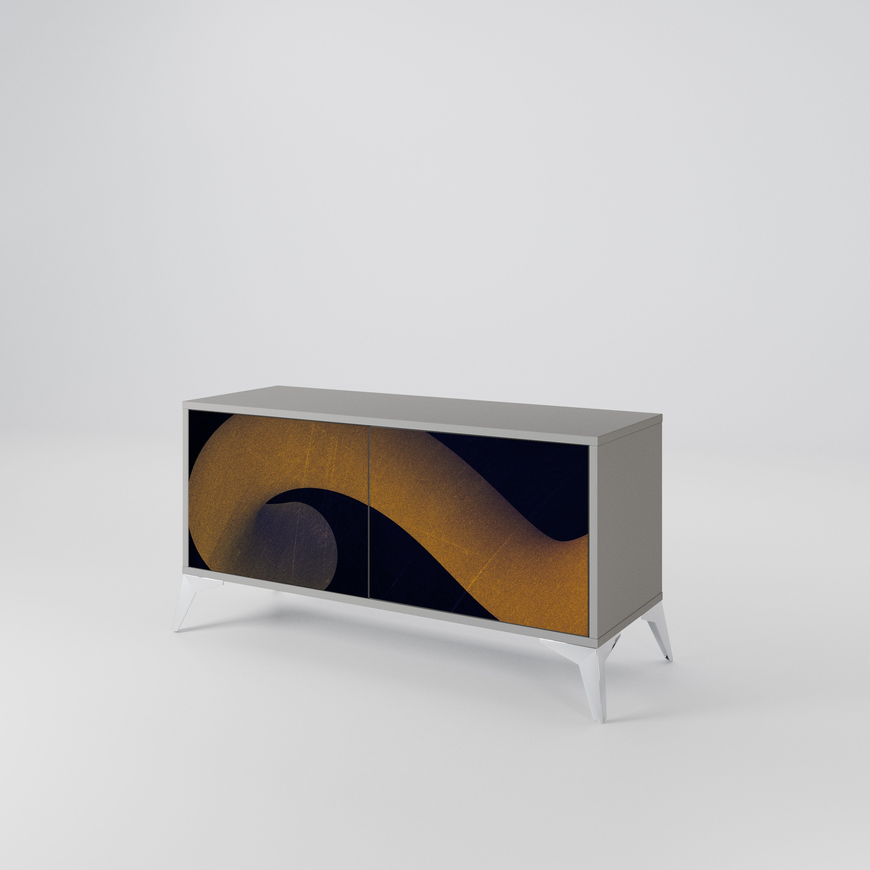 HOLLOW TIME Compact 2-Door TV Cabinet