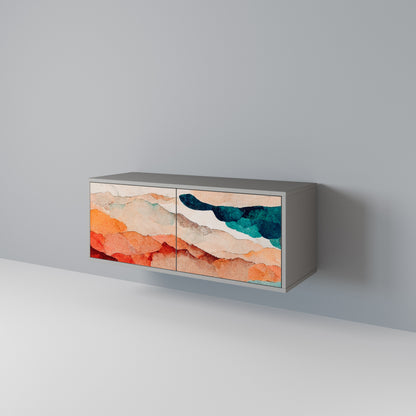 ABSTRACT LANDSCAPE Kompakt TV-bänk med 2 dörrar