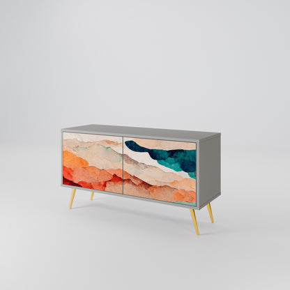 ABSTRACT LANDSCAPE Kompakt TV-bänk med 2 dörrar
