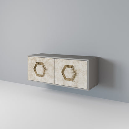 HEXAGONAL SHAPES Kompakt TV-bänk med 2 dörrar