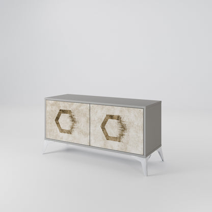 HEXAGONAL SHAPES Kompakt TV-bänk med 2 dörrar