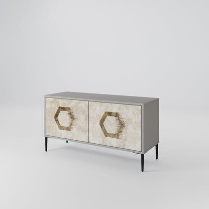 HEXAGONAL SHAPES Kompakt TV-bänk med 2 dörrar