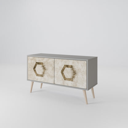 HEXAGONAL SHAPES Kompakt TV-bänk med 2 dörrar