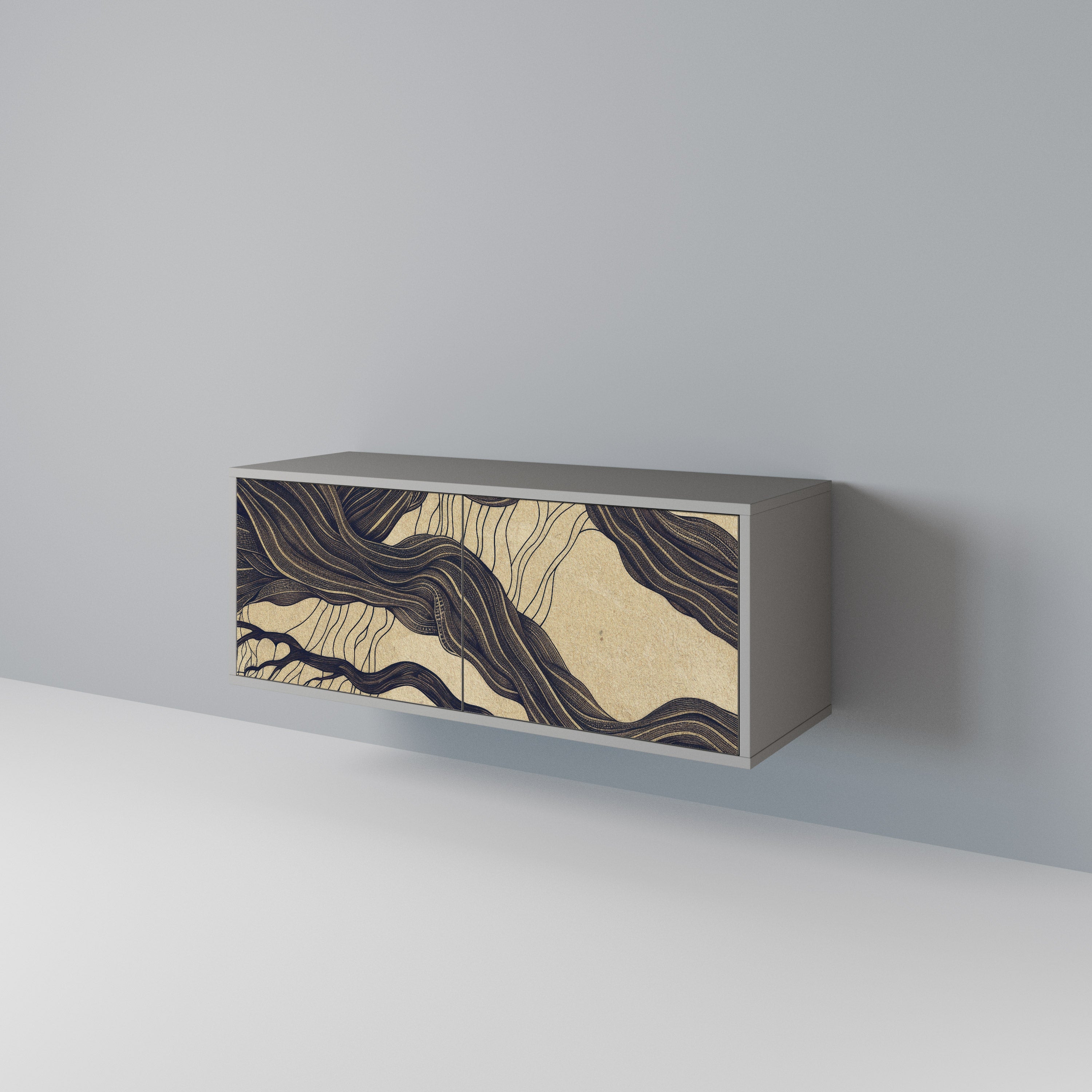 UNIFIED FRAGMENTS Kompakt TV-bänk med 2 dörrar