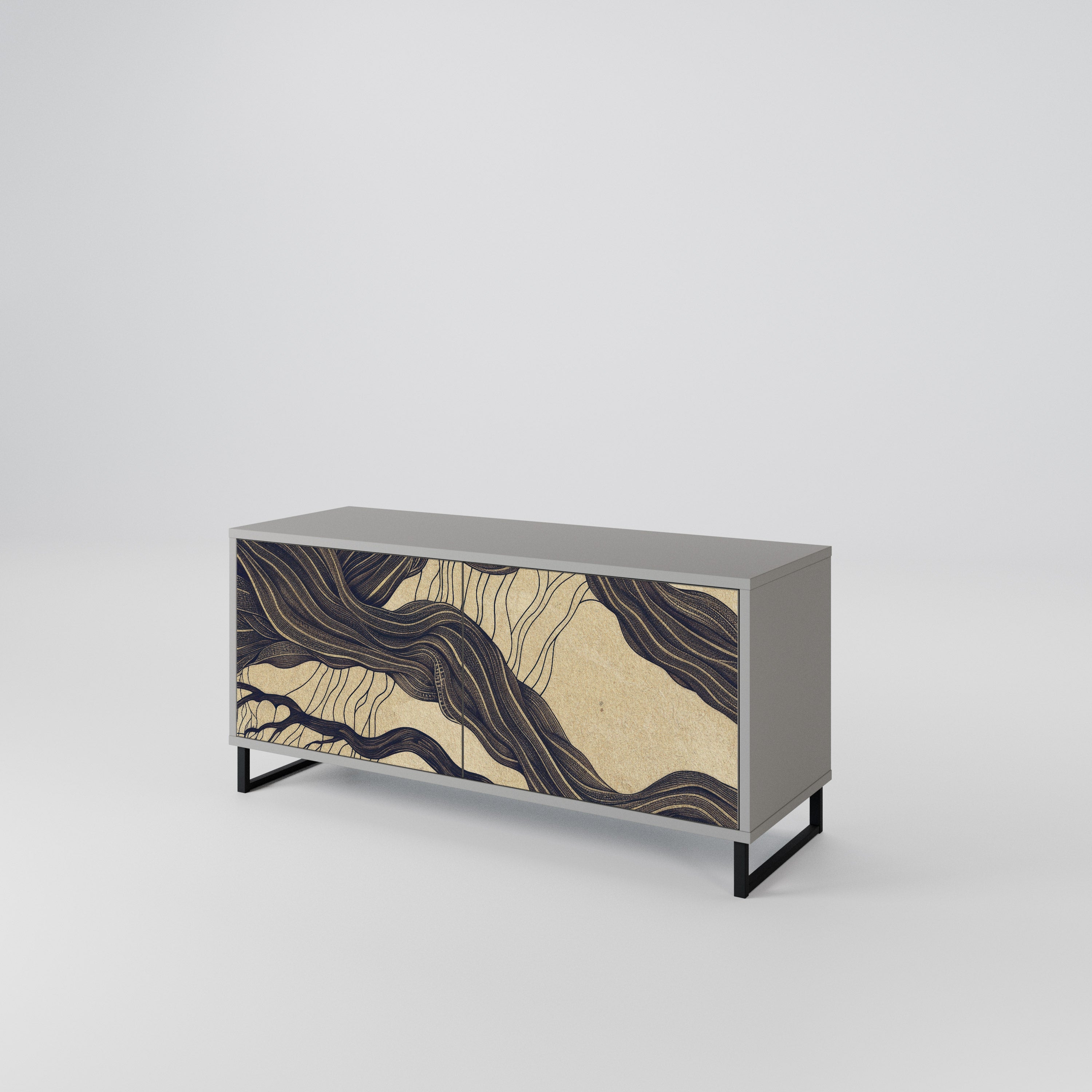 UNIFIED FRAGMENTS Kompakt TV-bänk med 2 dörrar