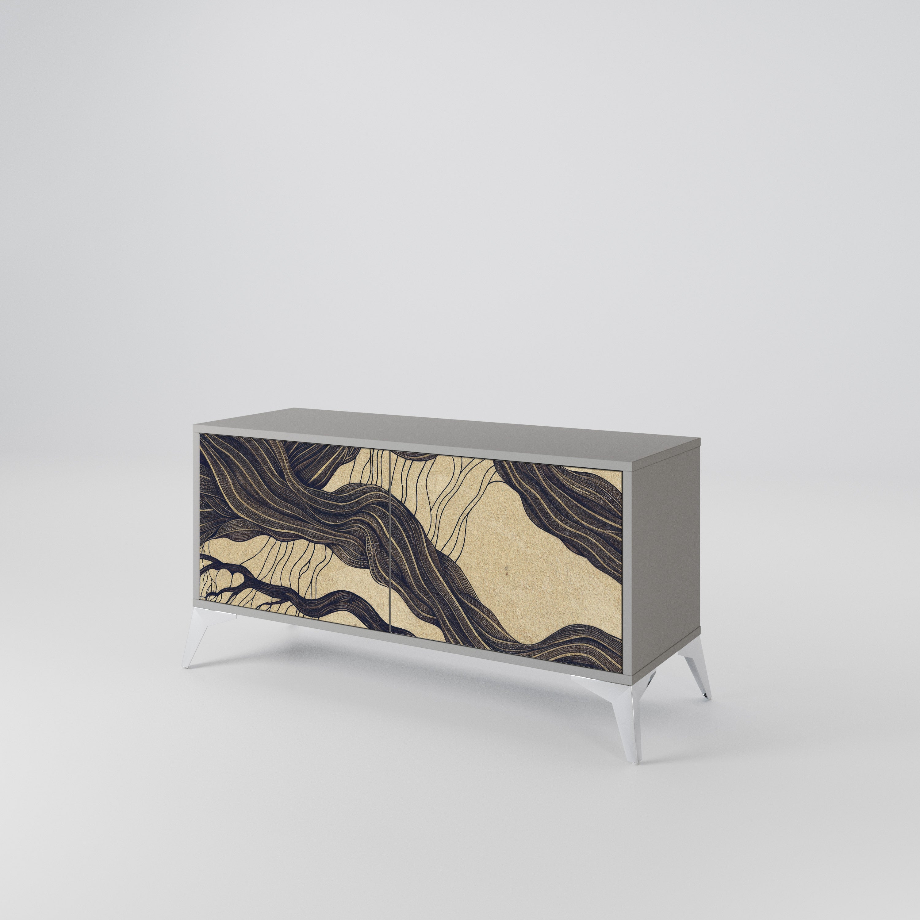 UNIFIED FRAGMENTS Kompakt TV-bänk med 2 dörrar