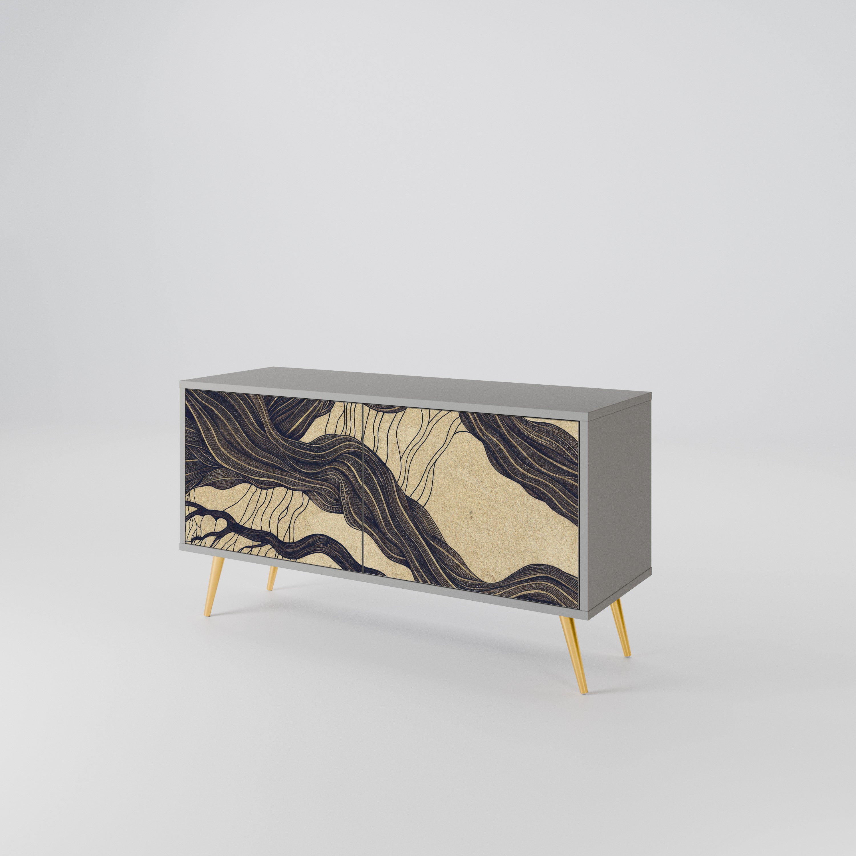 UNIFIED FRAGMENTS Kompakt TV-bänk med 2 dörrar