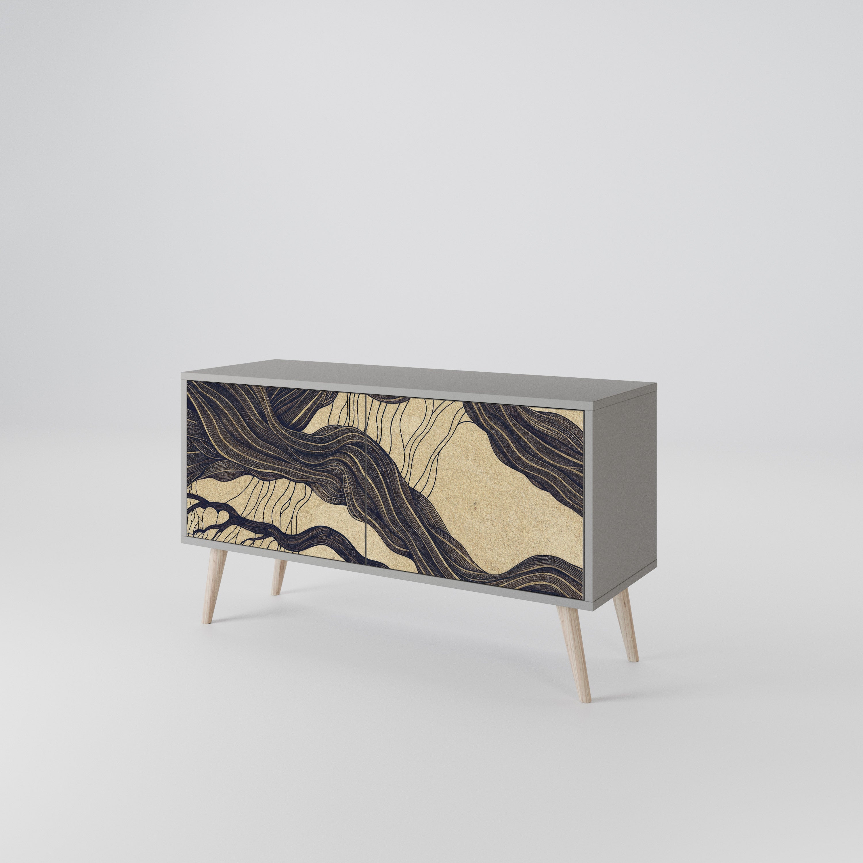 UNIFIED FRAGMENTS Kompakt TV-bänk med 2 dörrar