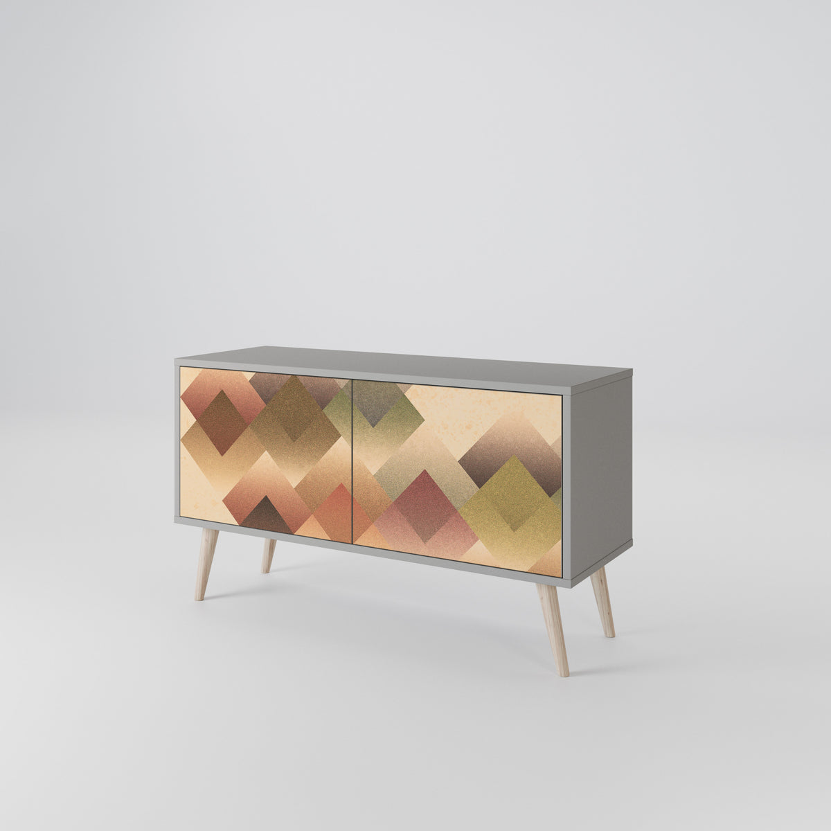 GEOMETRIC FUSION Kompakt TV-bänk med 2 dörrar