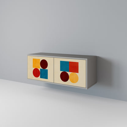 GEOMETRIC PUZZLE Kompakt TV-bänk med 2 dörrar