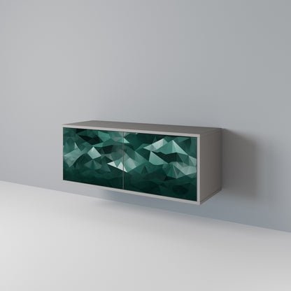 POLYGONAL FLOATING Kompakt TV-bänk med 2 dörrar