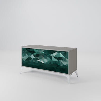POLYGONAL FLOATING Kompakt TV-bänk med 2 dörrar