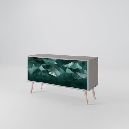 POLYGONAL FLOATING Kompakt TV-bänk med 2 dörrar