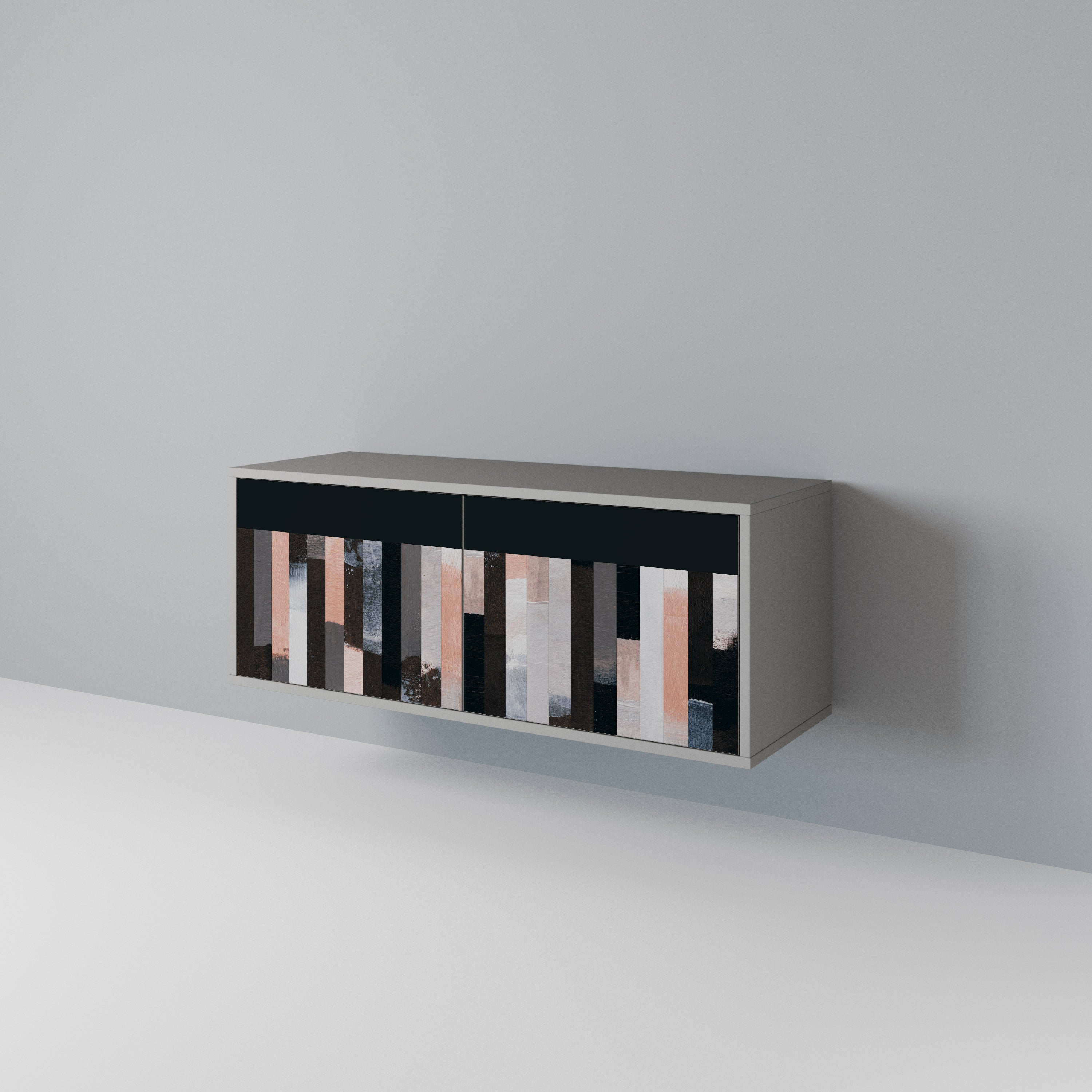 COLLAGE OF RECTANGLES Kompakt TV-bänk med 2 dörrar