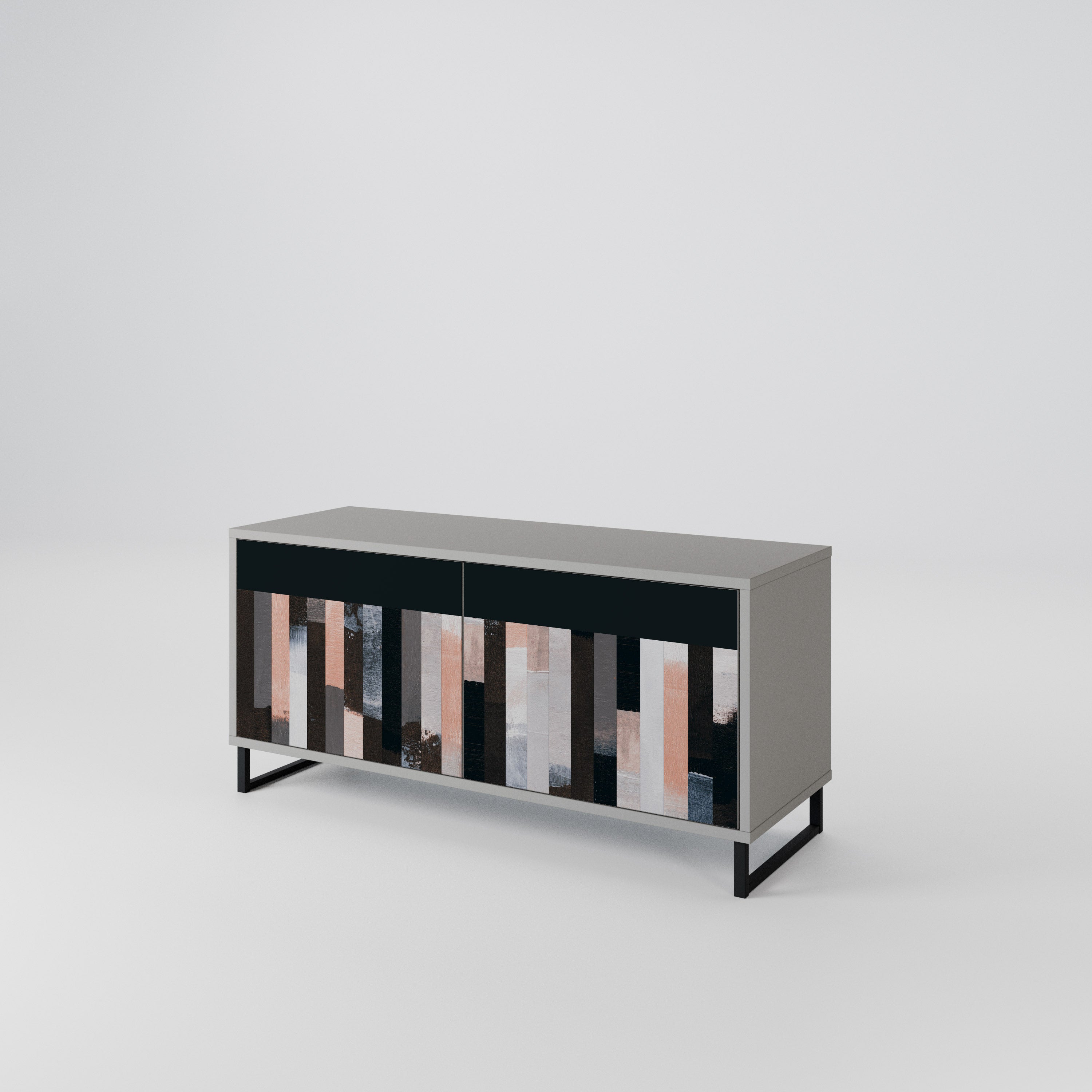 COLLAGE OF RECTANGLES Kompakt TV-bänk med 2 dörrar