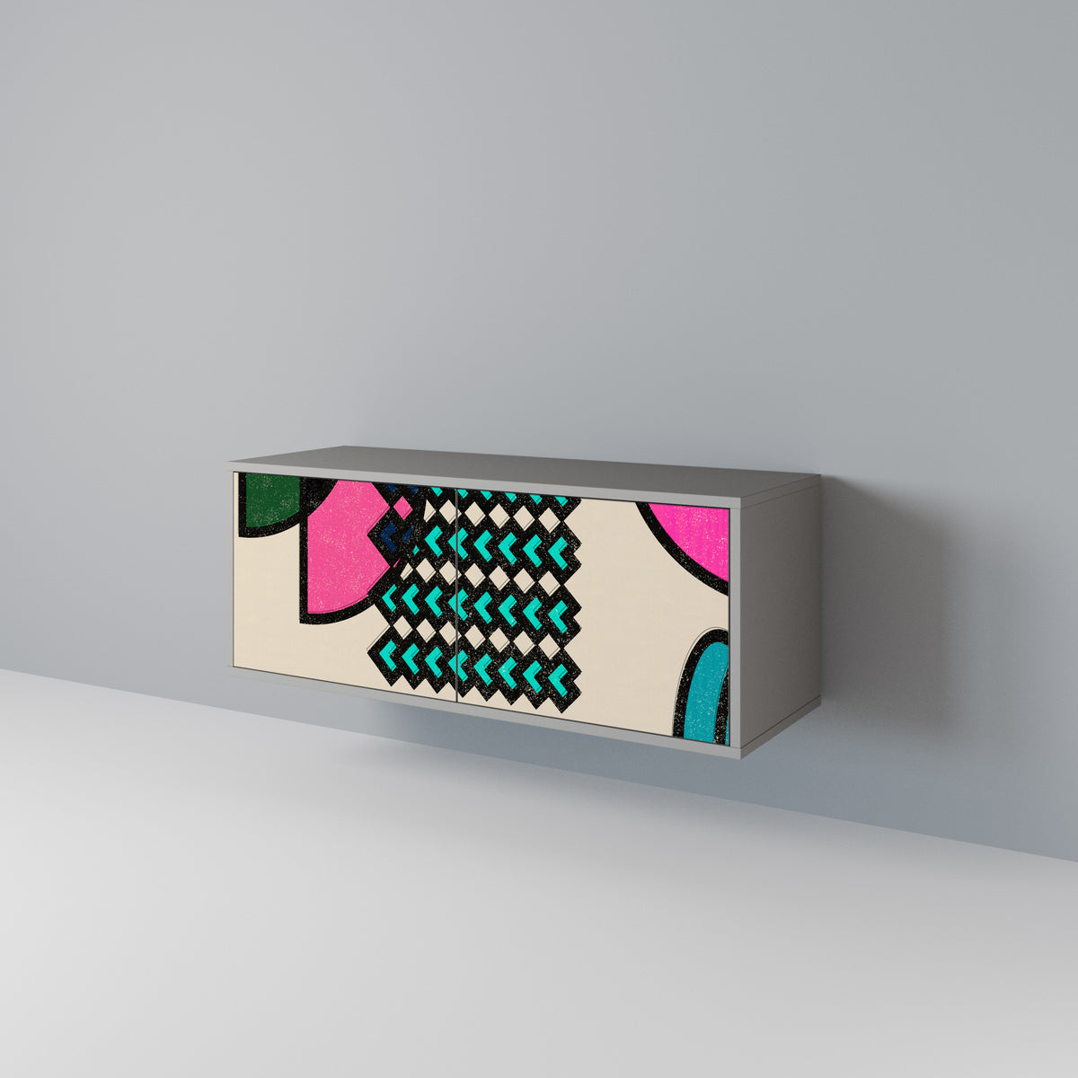 GEOMETRIC RHAPSODY Kompakt TV-bänk med 2 dörrar