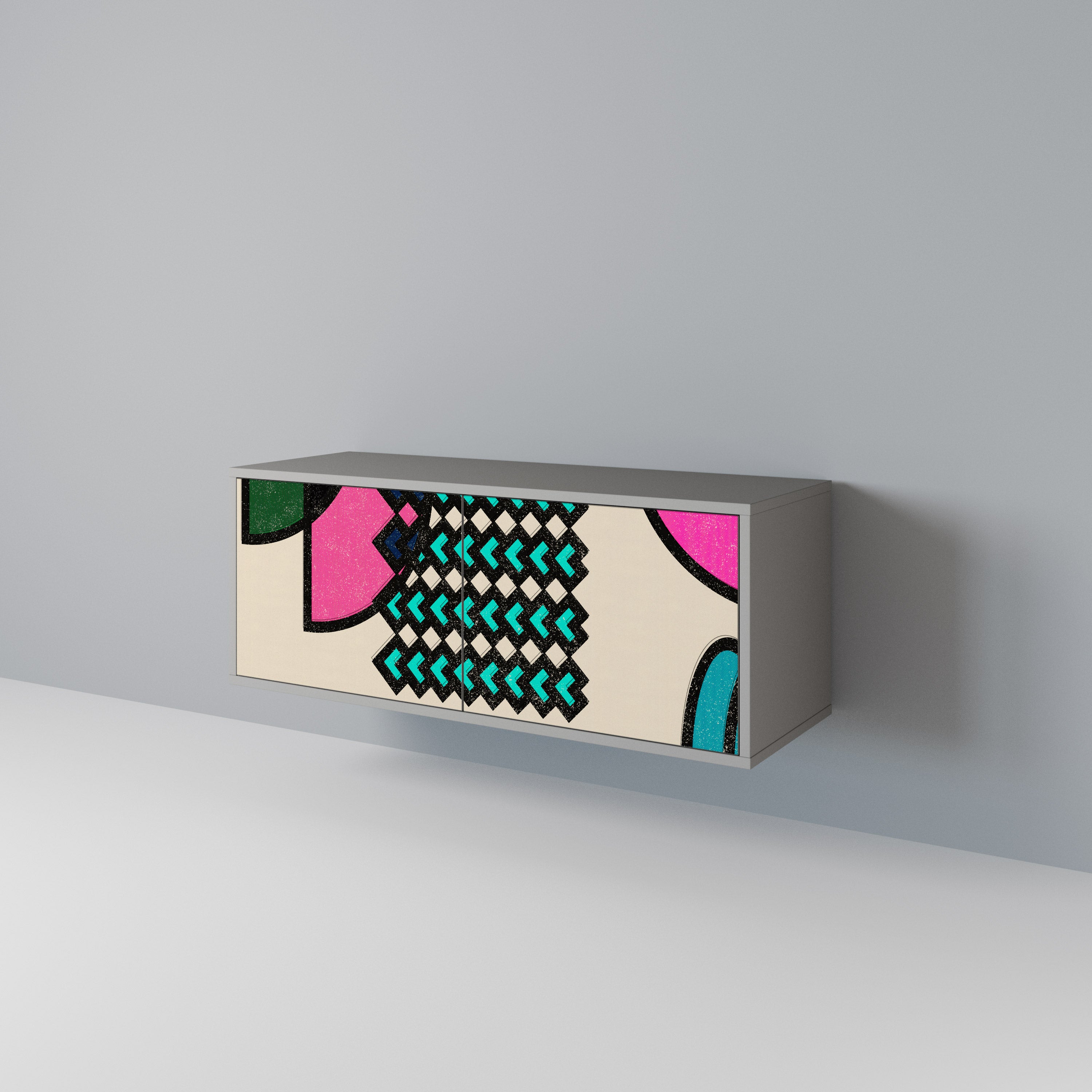 GEOMETRIC RHAPSODY Kompakt TV-bänk med 2 dörrar