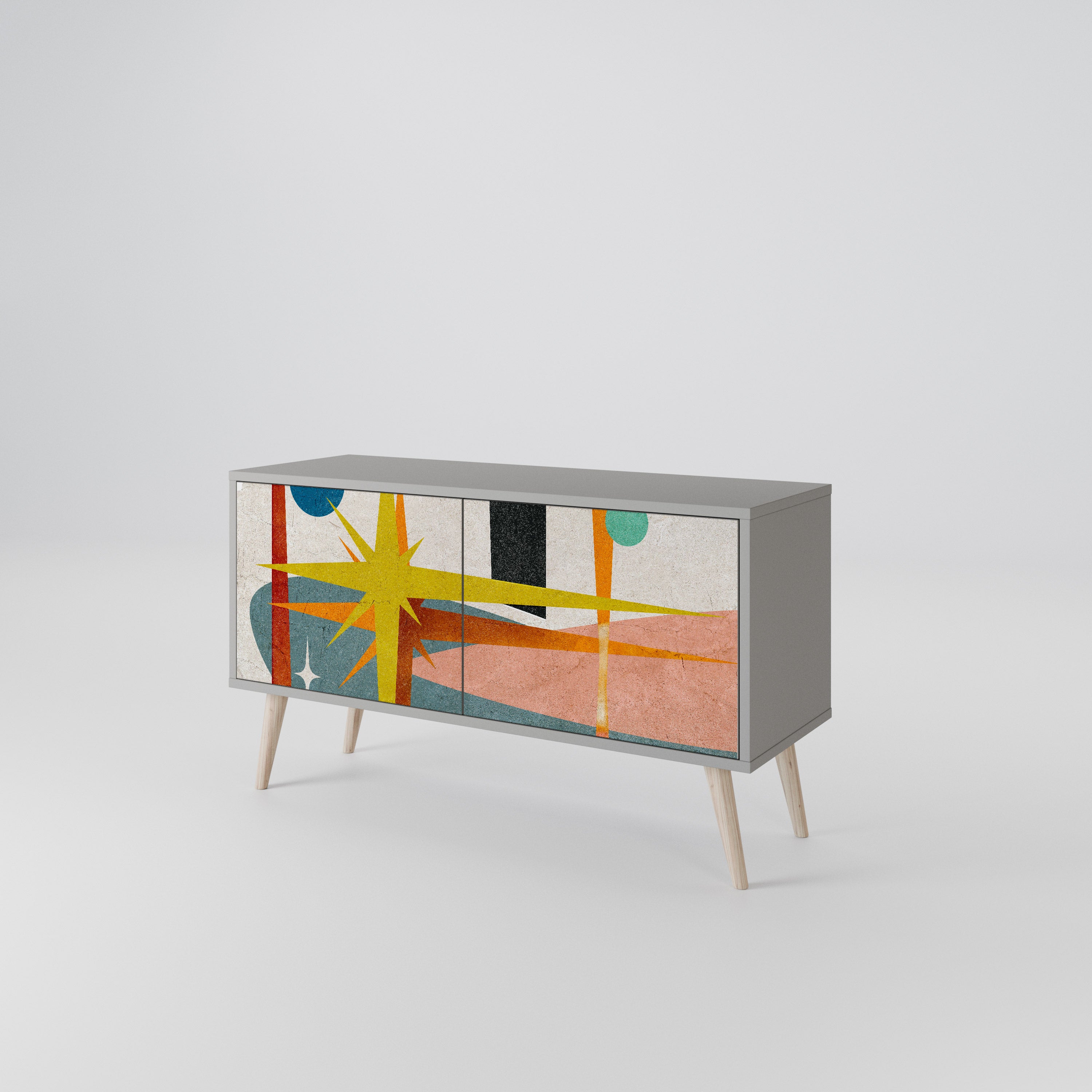 INTERSTELLAR VIBES Kompakt TV-bänk med 2 dörrar