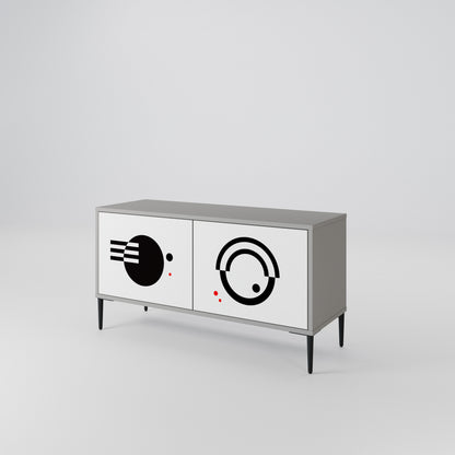 BLACK AND WHITE COMBINATION Kompakt TV-bänk med 2 dörrar