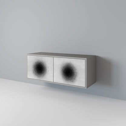 BLACK HOLE Kompakt TV-bänk med 2 dörrar