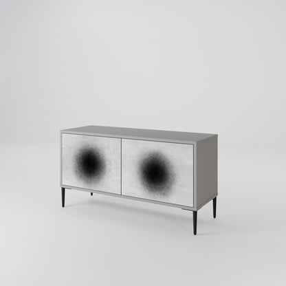 BLACK HOLE Kompakt TV-bänk med 2 dörrar