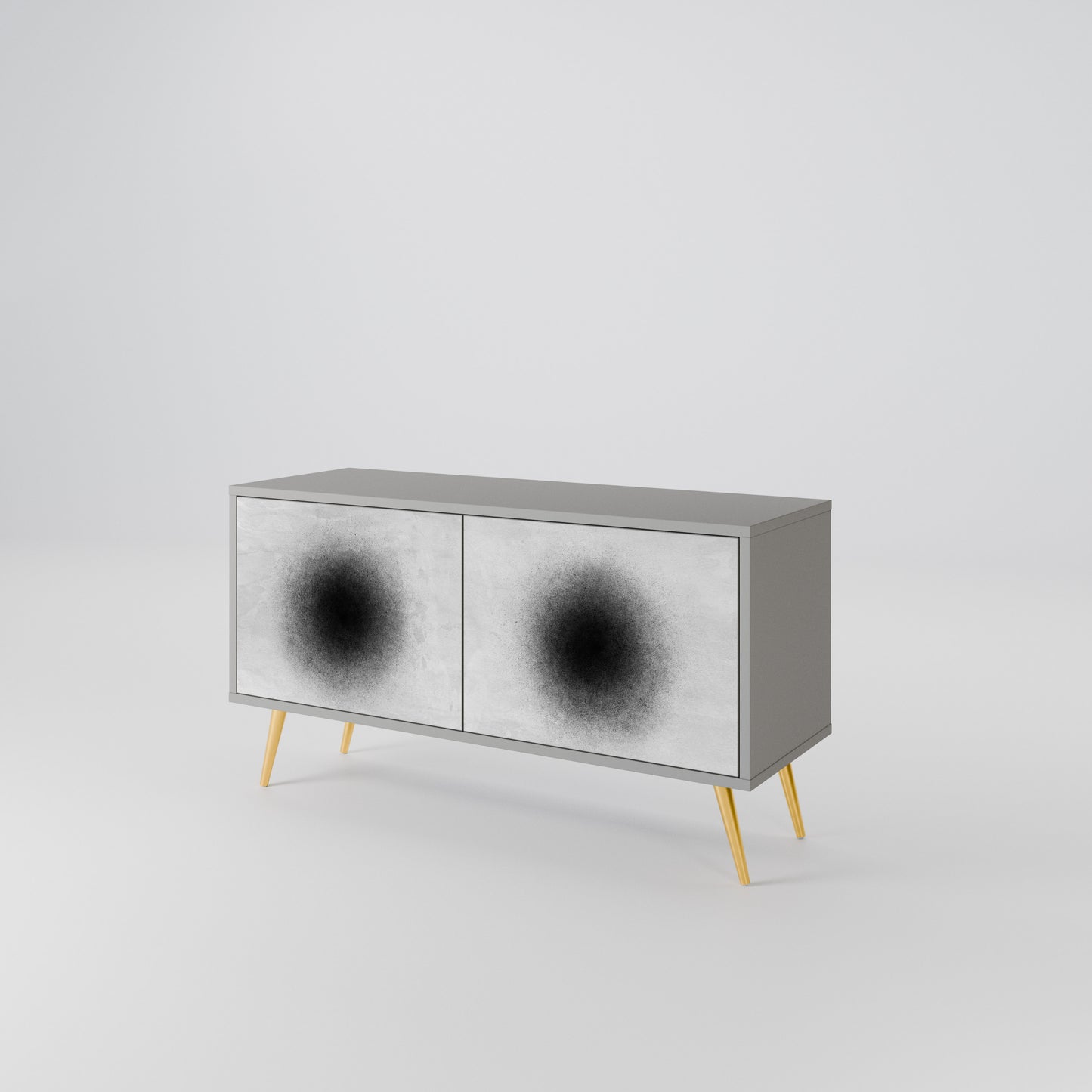 BLACK HOLE Kompakt TV-bänk med 2 dörrar