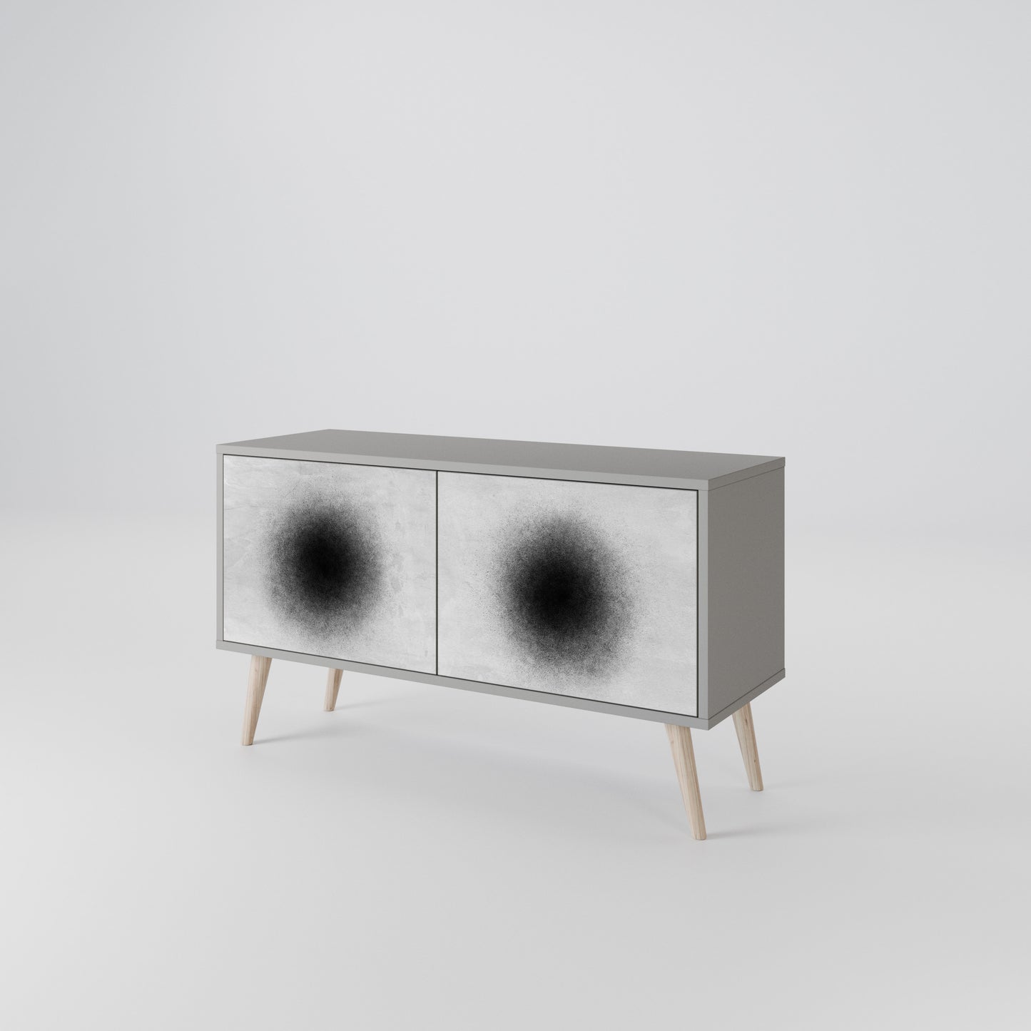 BLACK HOLE Kompakt TV-bänk med 2 dörrar