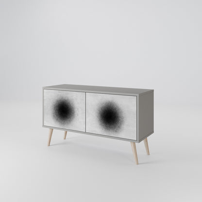 BLACK HOLE Kompakt TV-bänk med 2 dörrar