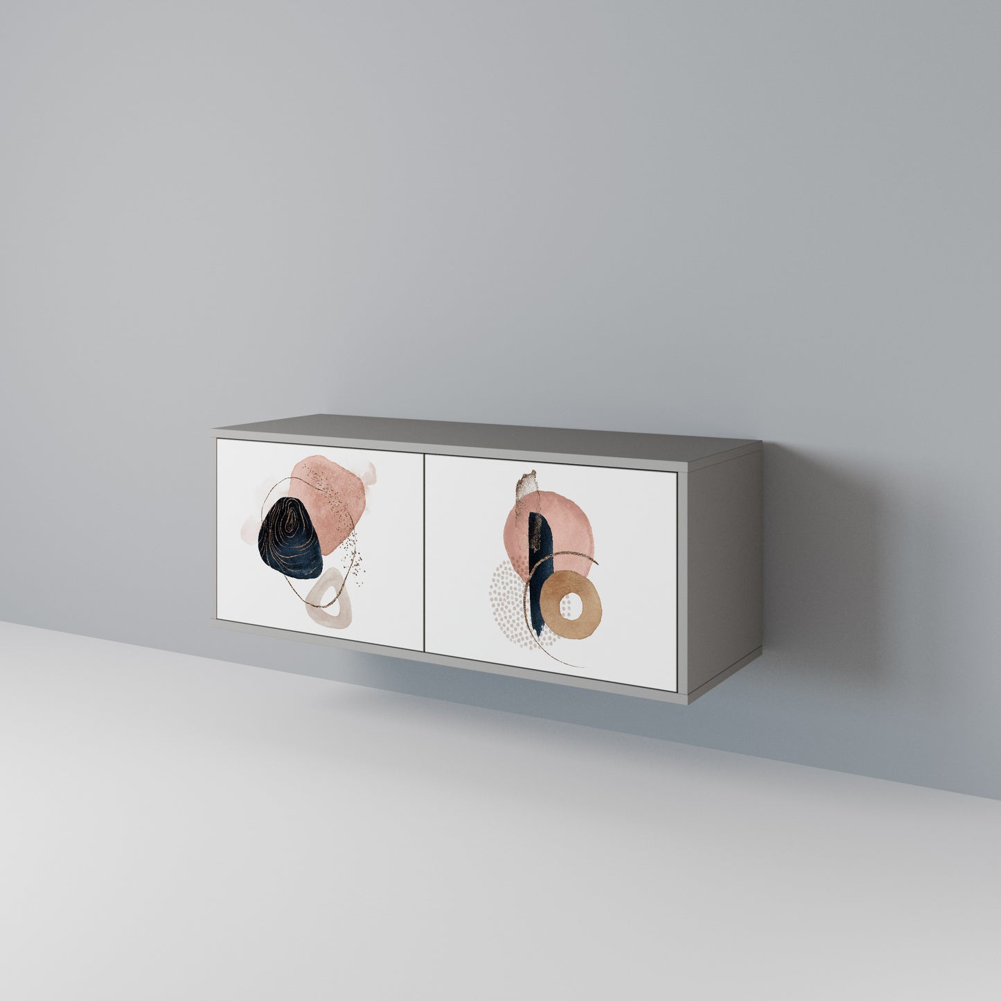COLORFUL SHAPES Kompakt TV-bänk med 2 dörrar