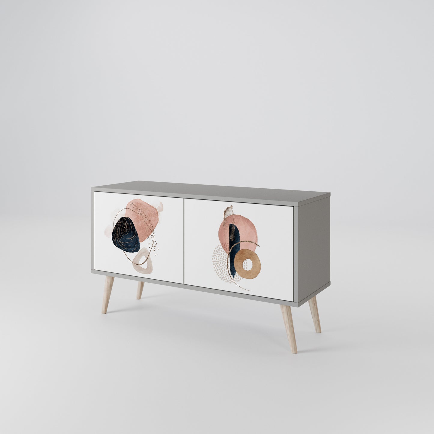 COLORFUL SHAPES Kompakt TV-bänk med 2 dörrar