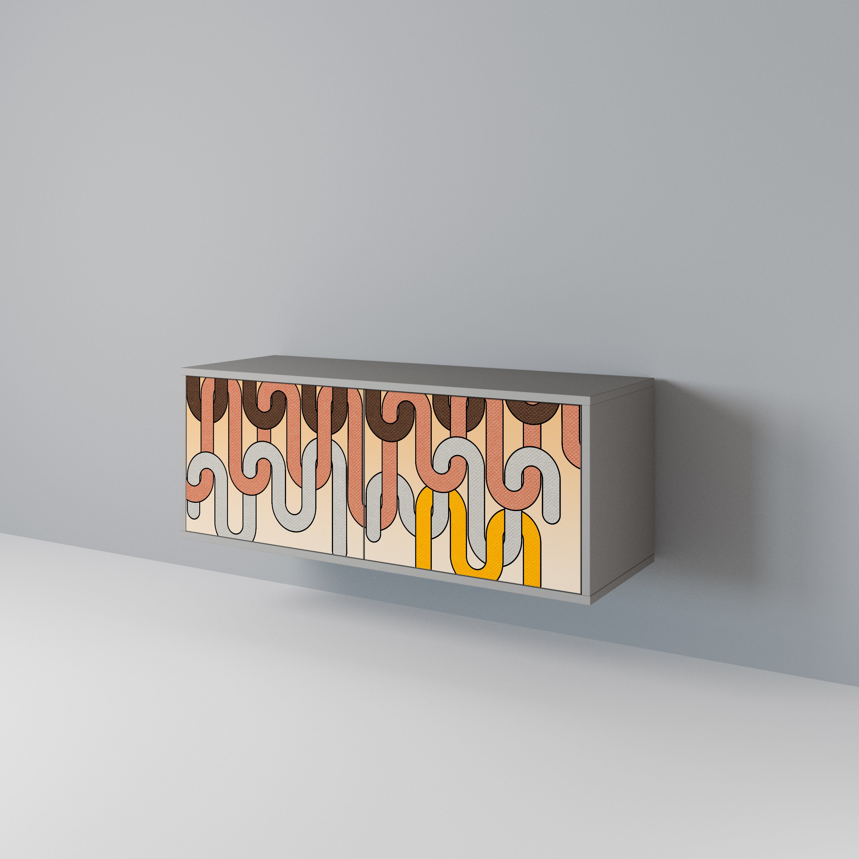 COLORFUL STRINGS Compact 2-Door TV Cabinet