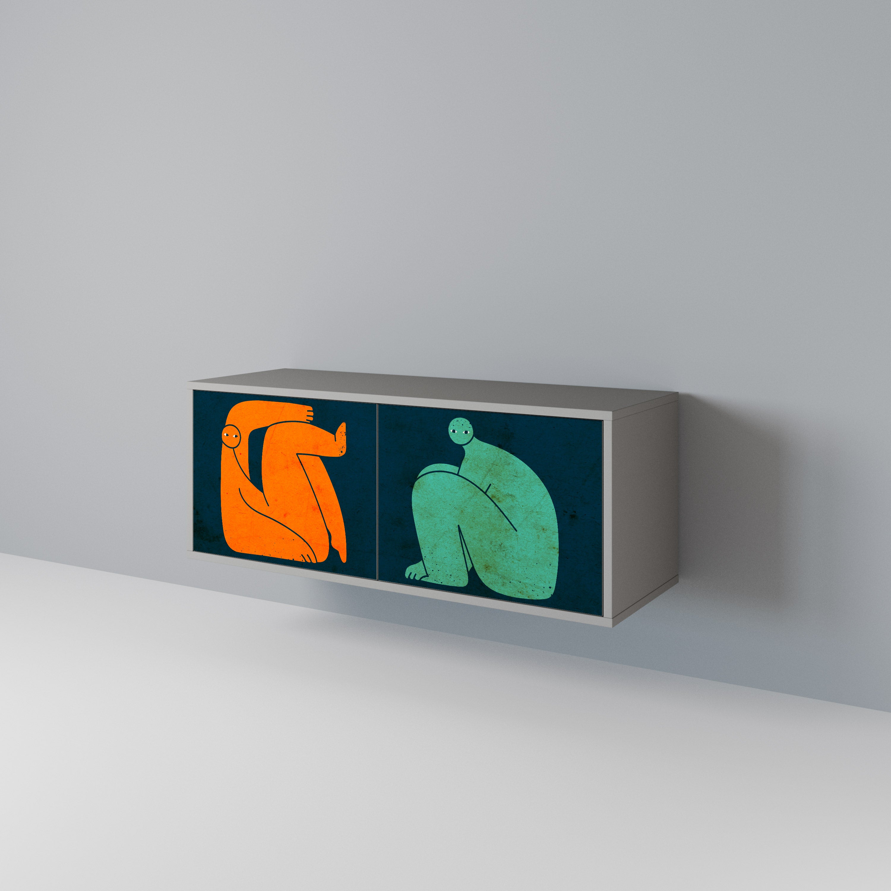 TOGETHER BUT SEPARATELY Kompakt TV-bänk med 2 dörrar