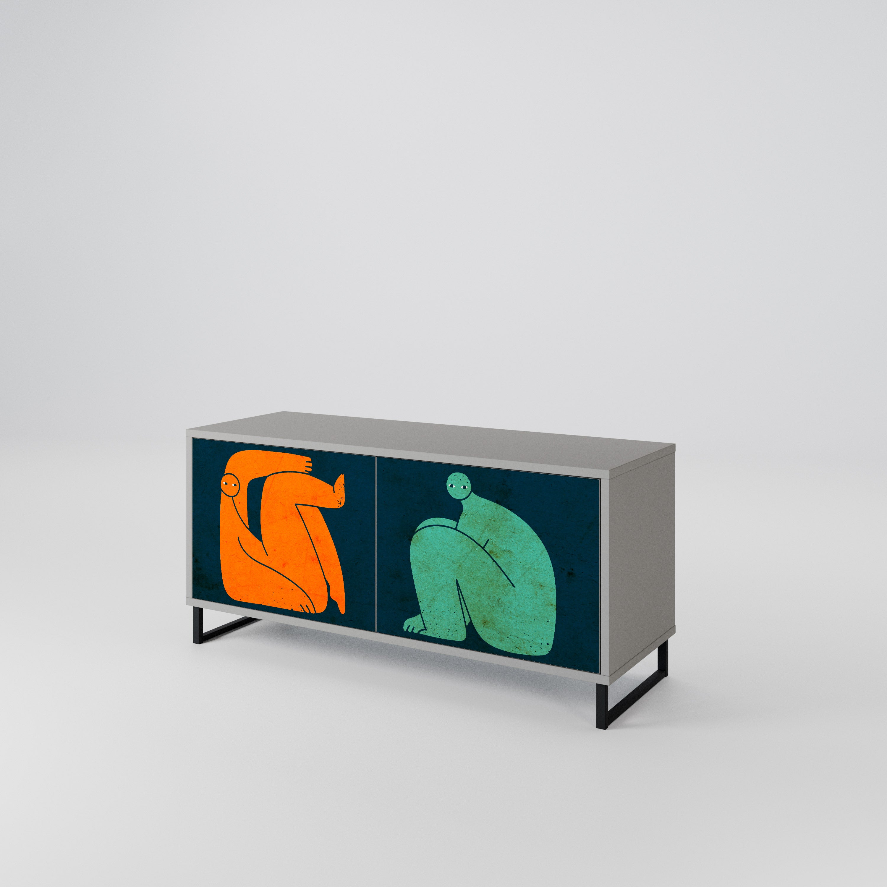 TOGETHER BUT SEPARATELY Kompakt TV-bänk med 2 dörrar