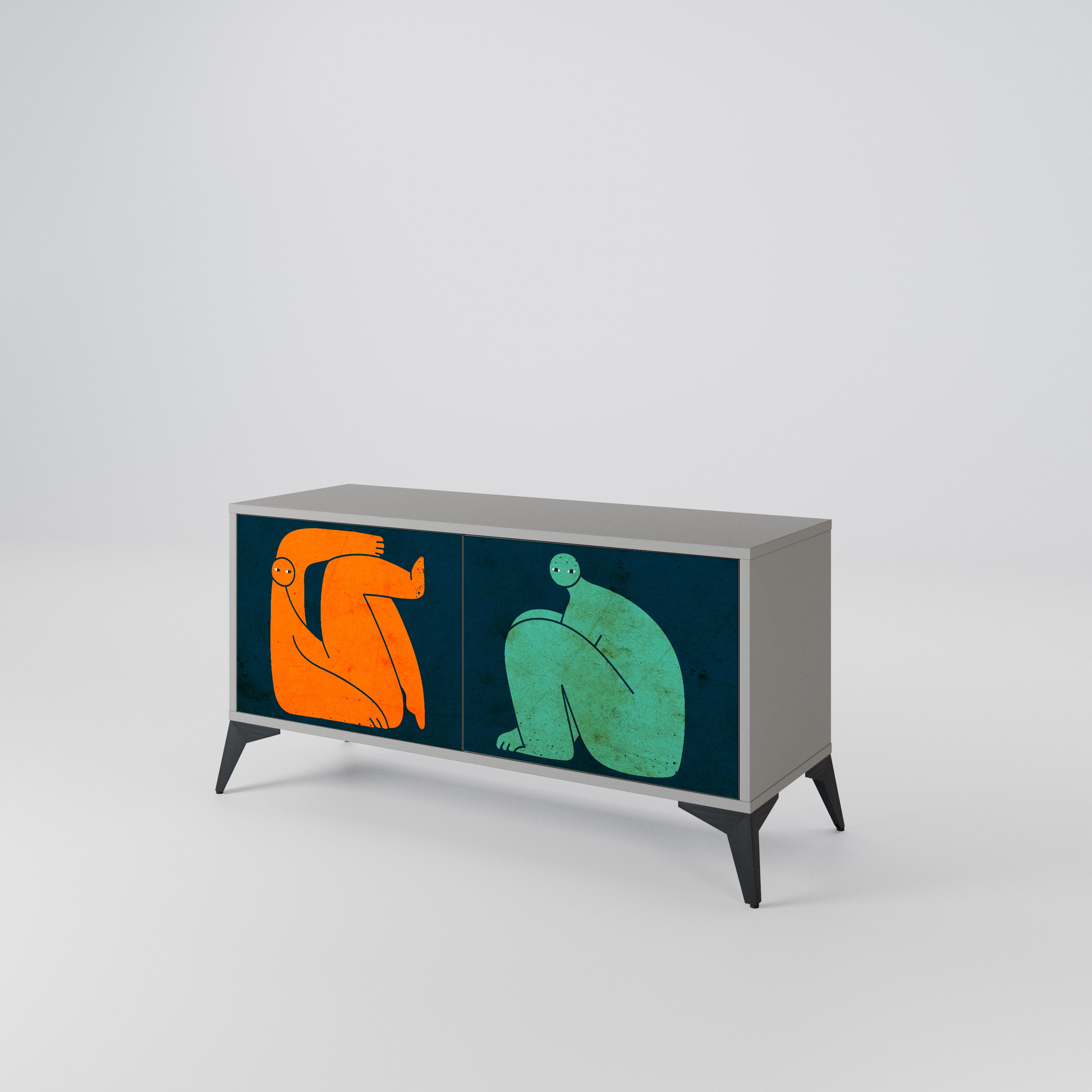 TOGETHER BUT SEPARATELY Kompakt TV-bänk med 2 dörrar