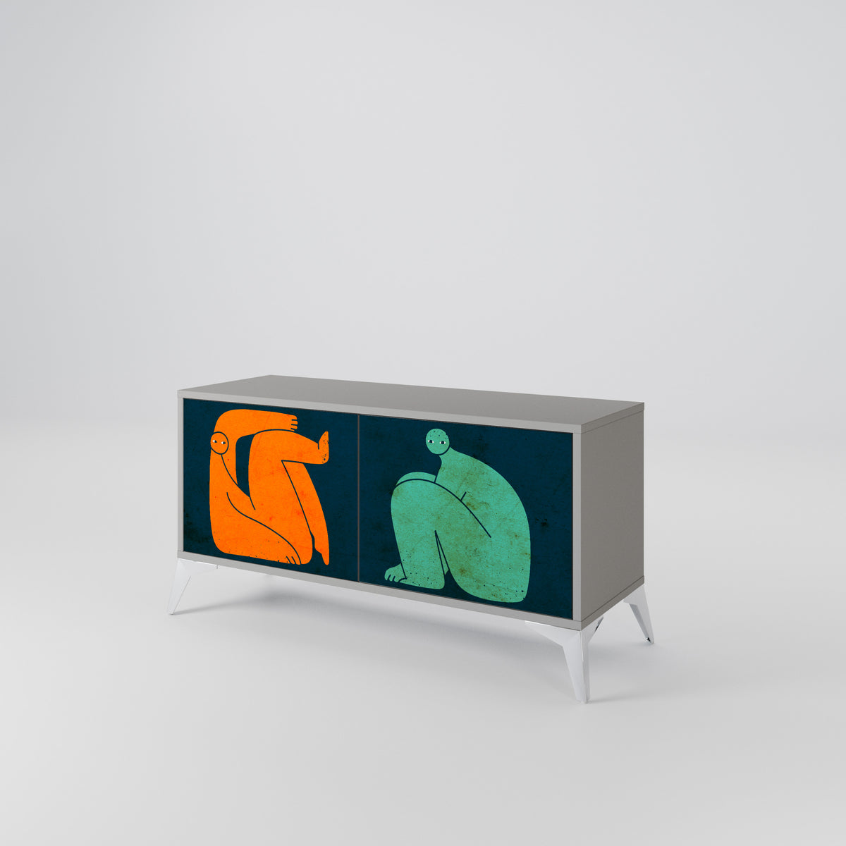 TOGETHER BUT SEPARATELY Kompakt TV-bänk med 2 dörrar