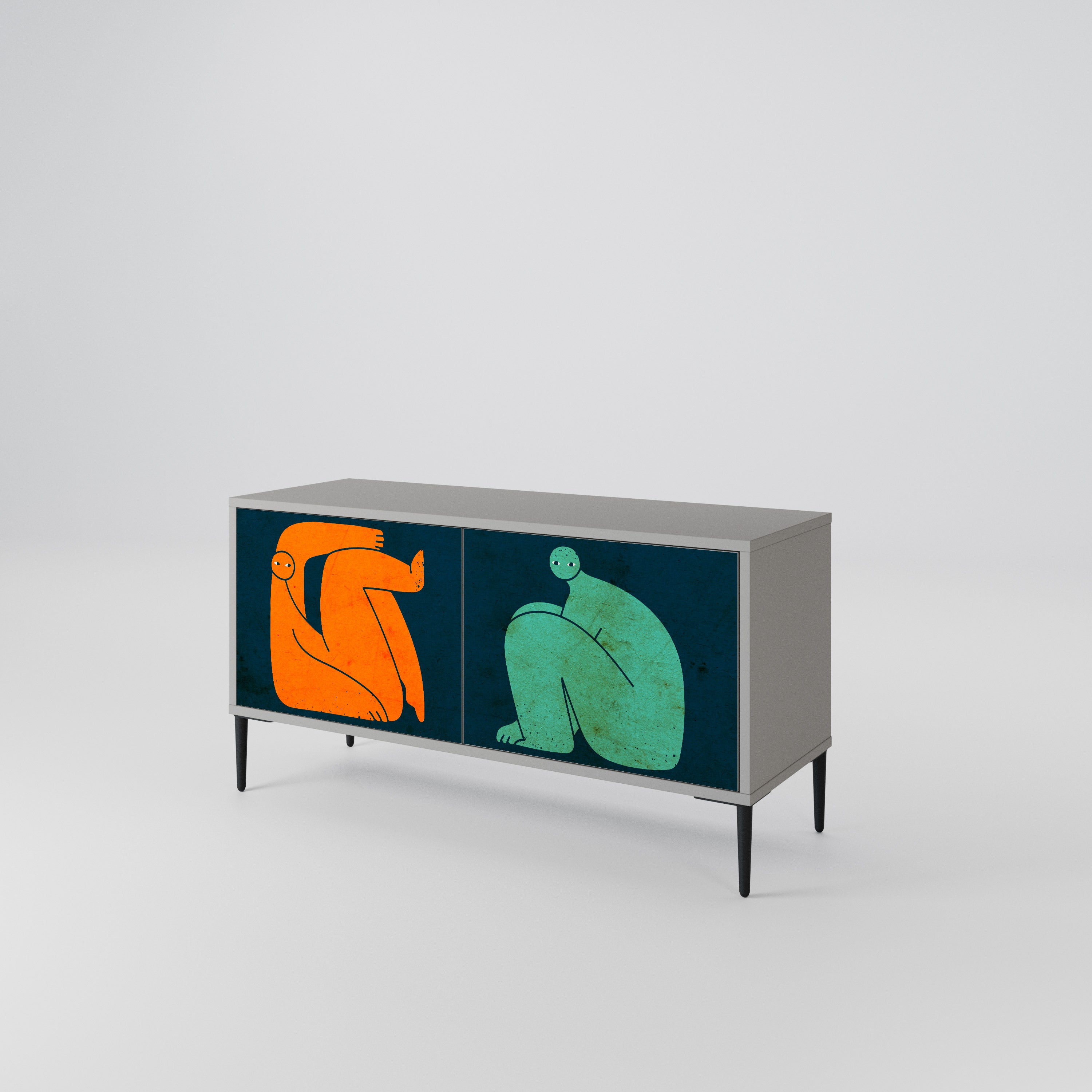 TOGETHER BUT SEPARATELY Kompakt TV-bänk med 2 dörrar