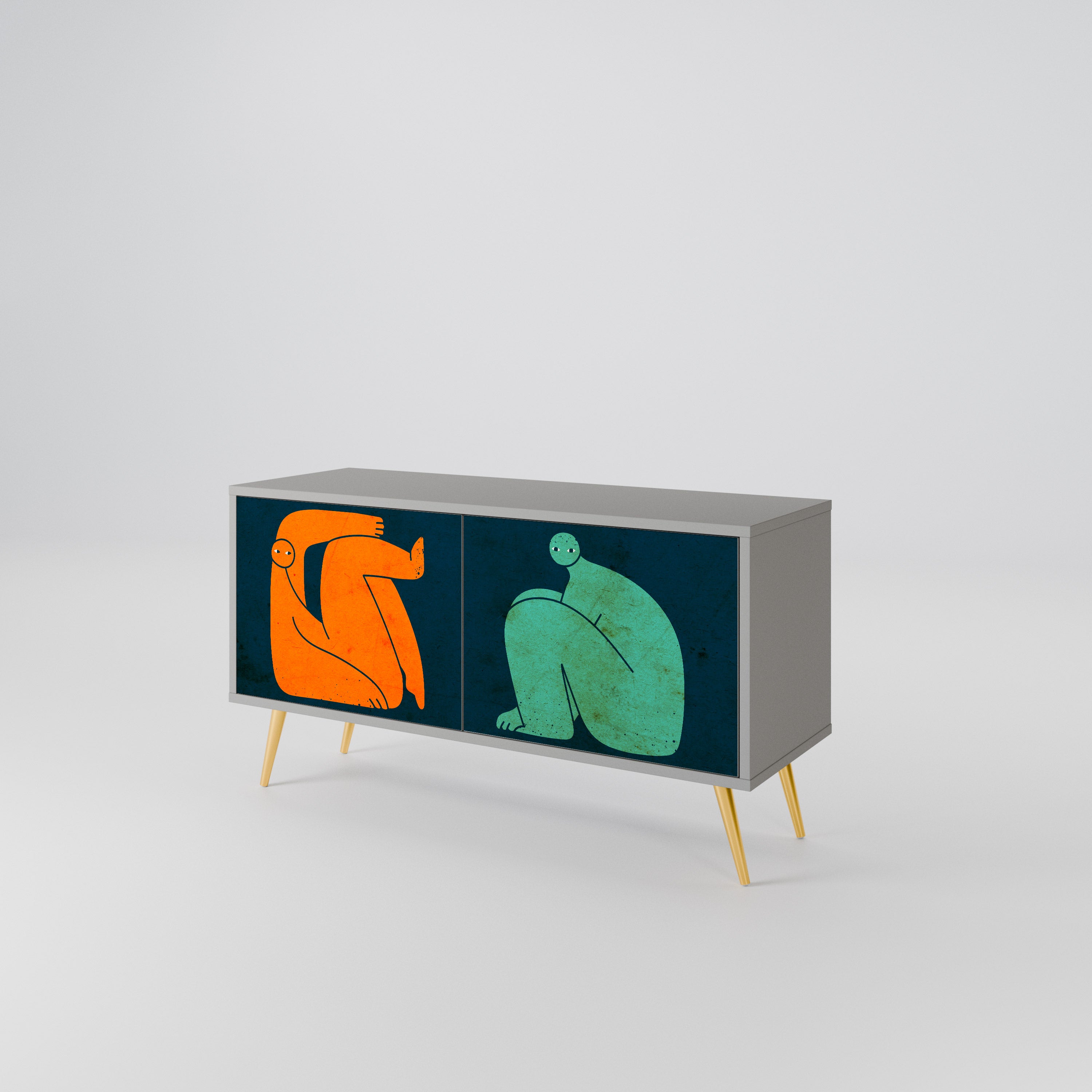 TOGETHER BUT SEPARATELY Kompakt TV-bänk med 2 dörrar