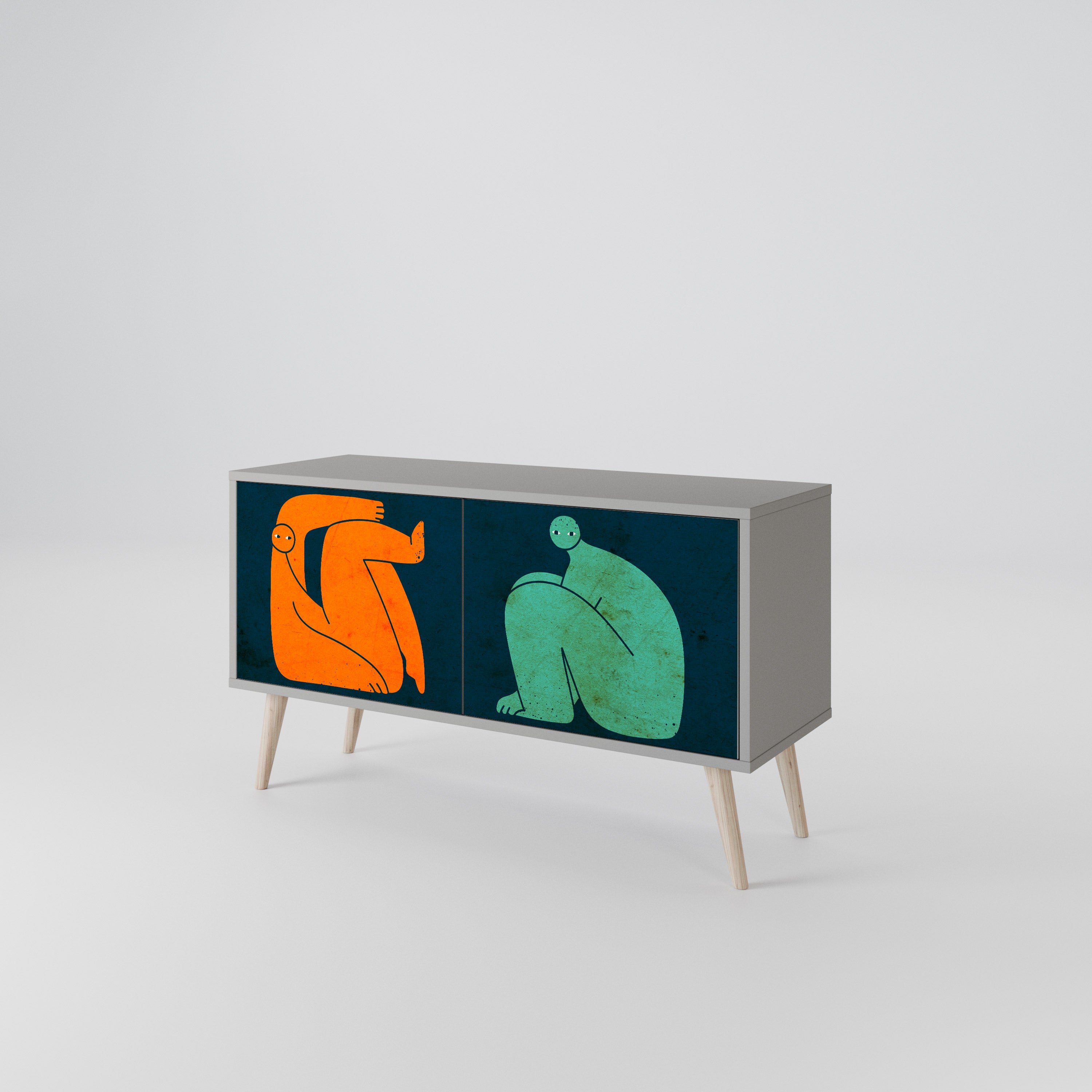 TOGETHER BUT SEPARATELY Kompakt TV-bänk med 2 dörrar