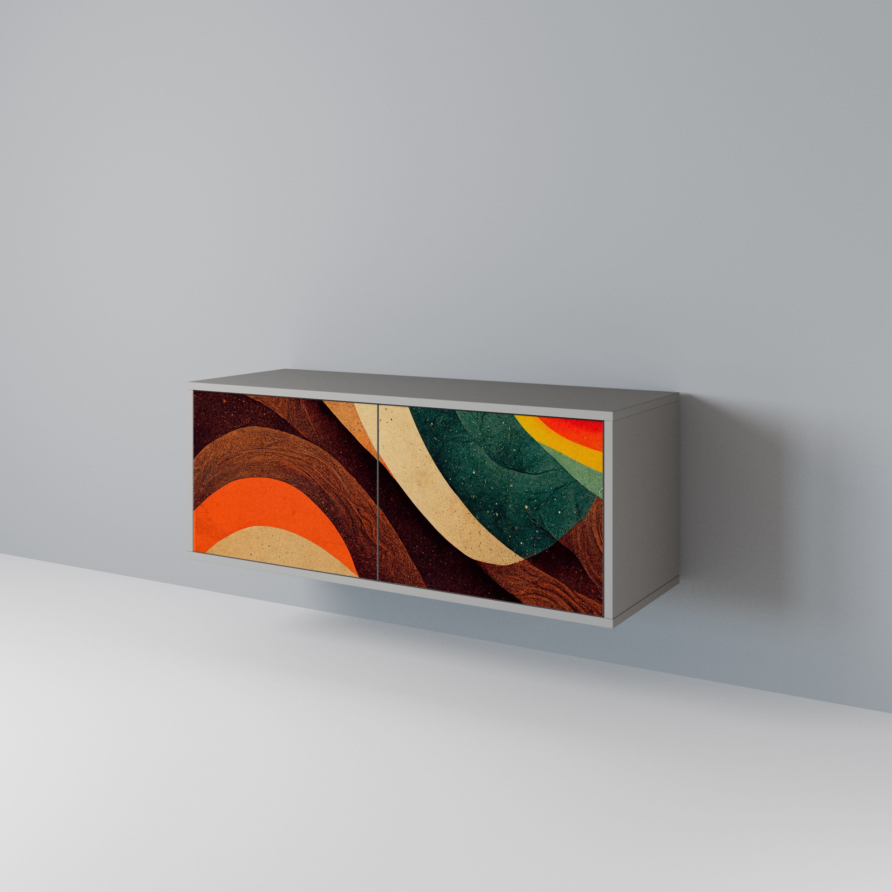 COLORFUL STRANDS Compact 2-Door TV Cabinet