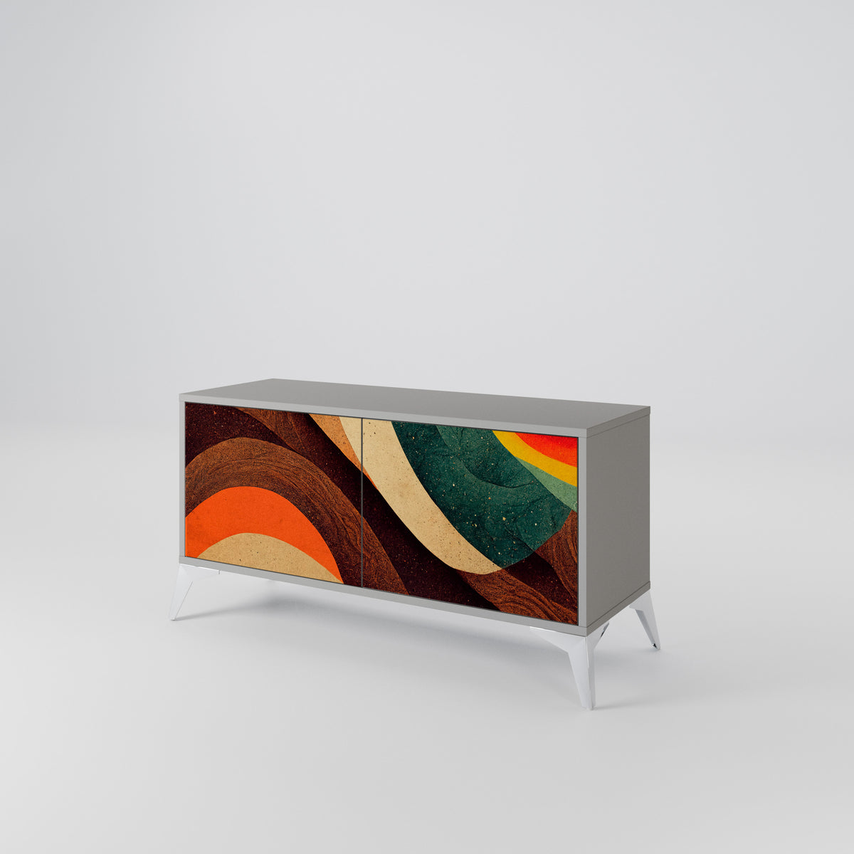 COLORFUL STRANDS Compact 2-Door TV Cabinet