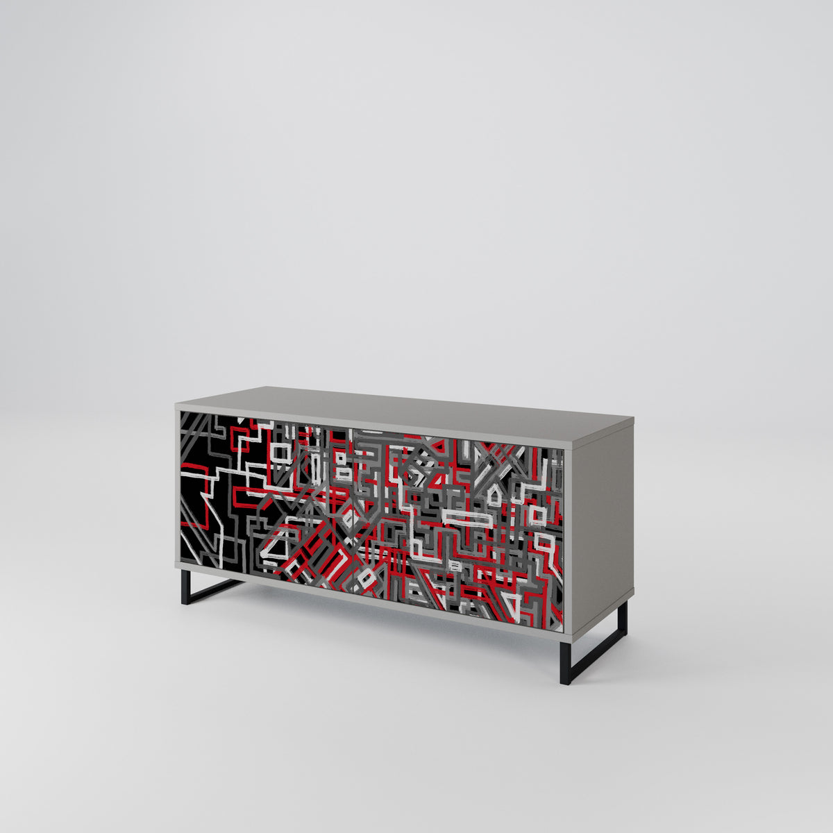 BROKEN LINES Compact 2-Door TV Cabinet