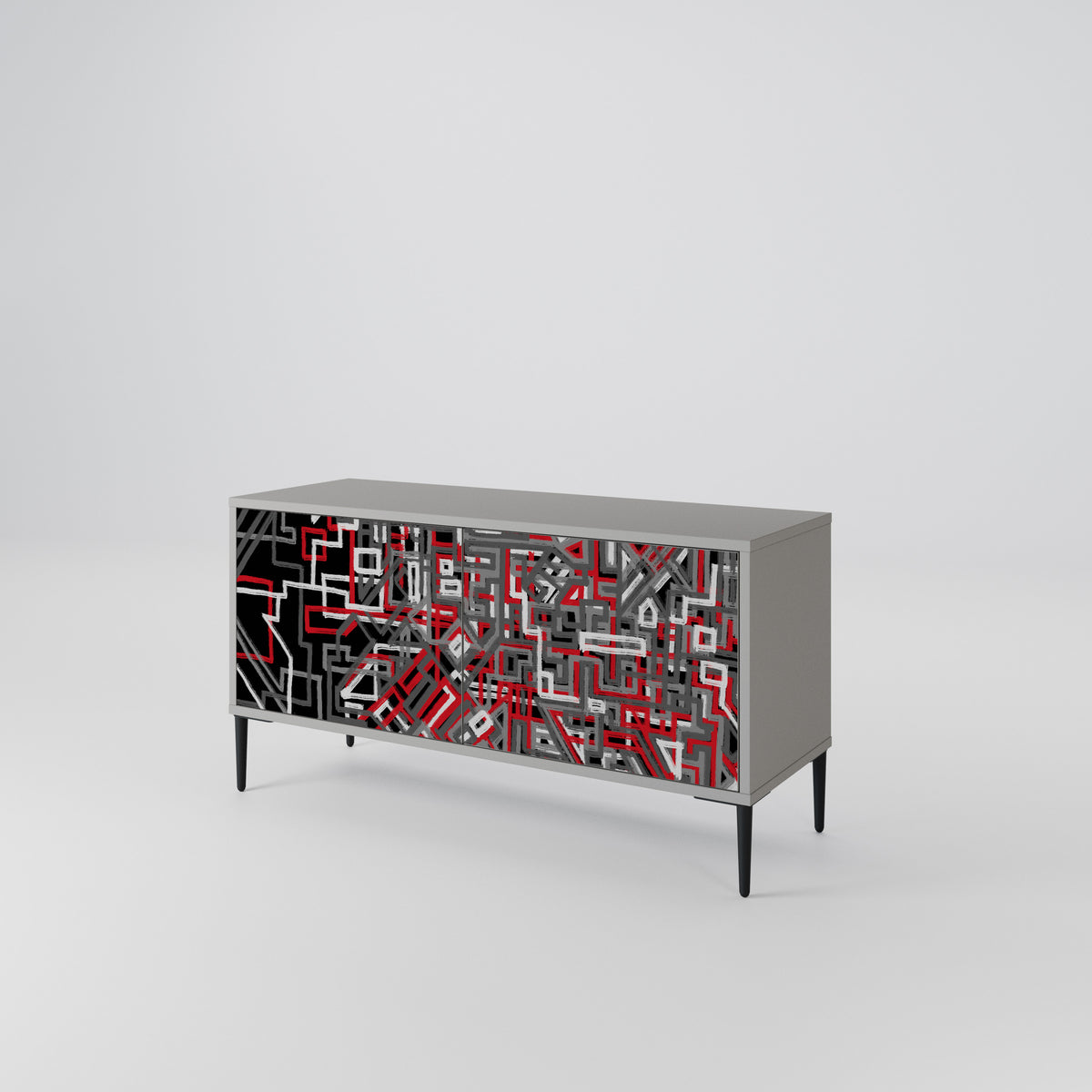 BROKEN LINES Compact 2-Door TV Cabinet