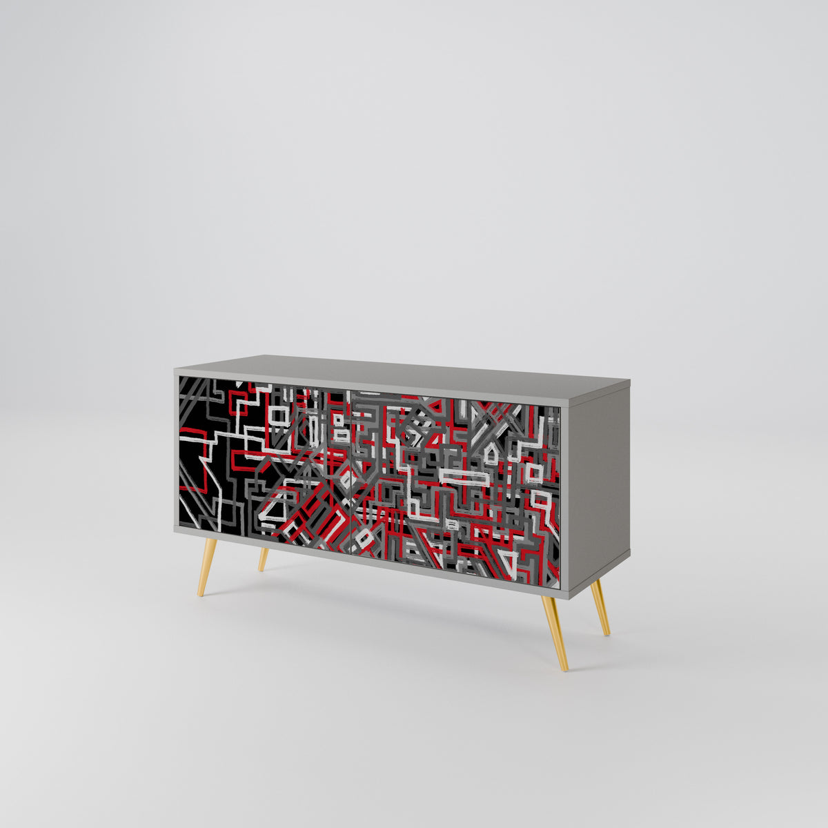 BROKEN LINES Compact 2-Door TV Cabinet